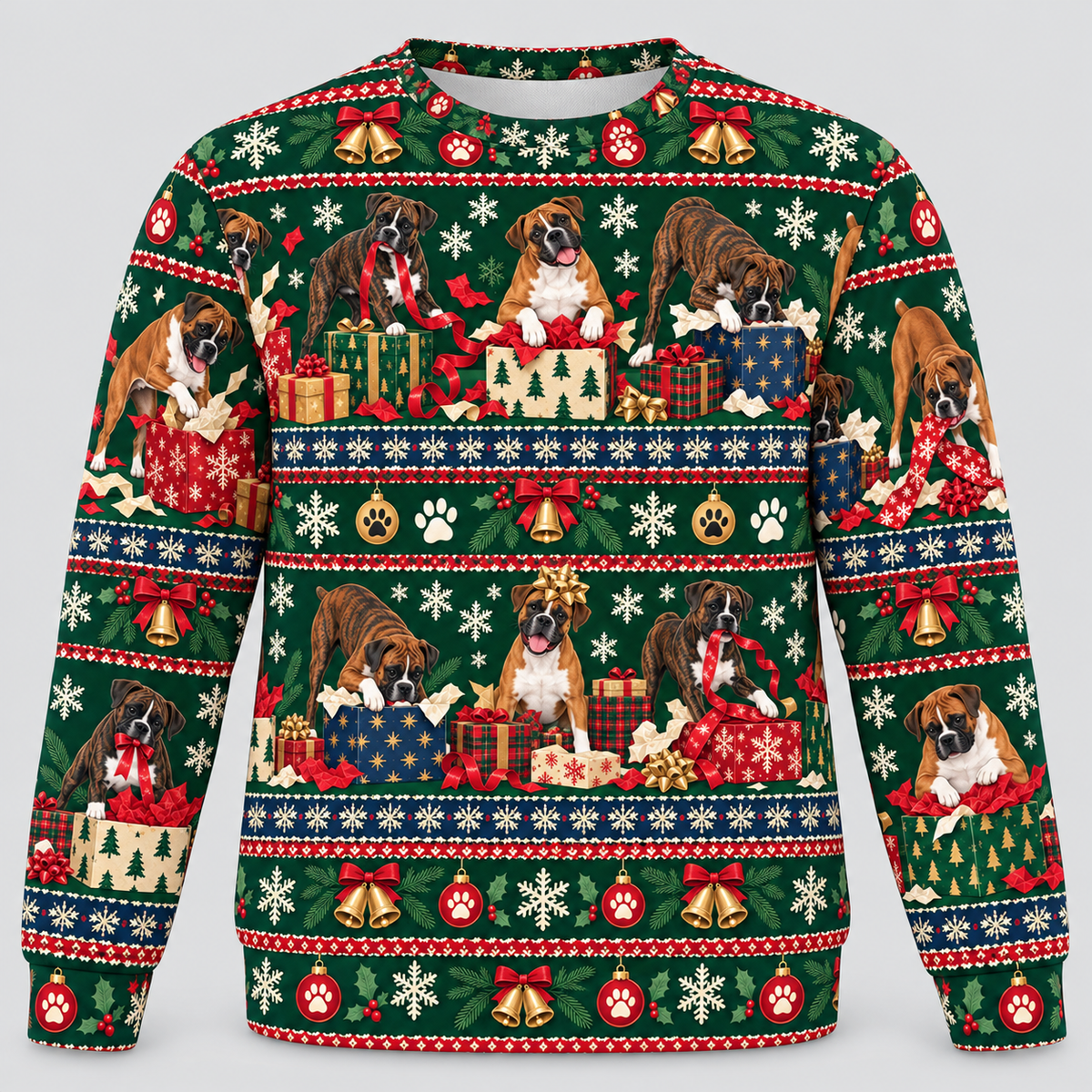 Boxer Christmas Ugly Sweater – Gift Opening