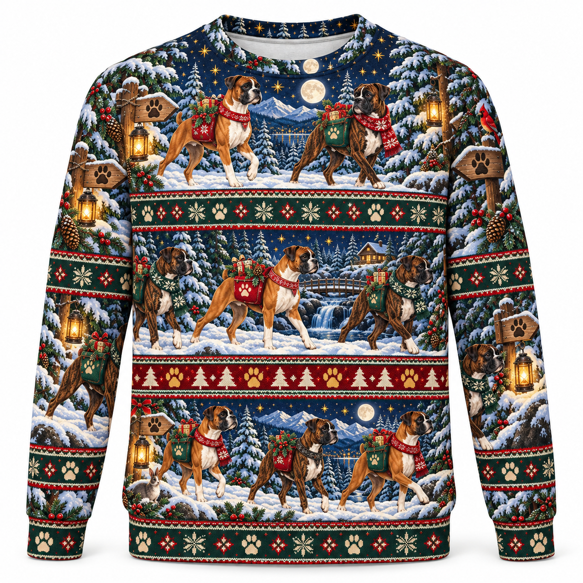 Boxer Christmas Ugly Sweater – Evergreen Trail