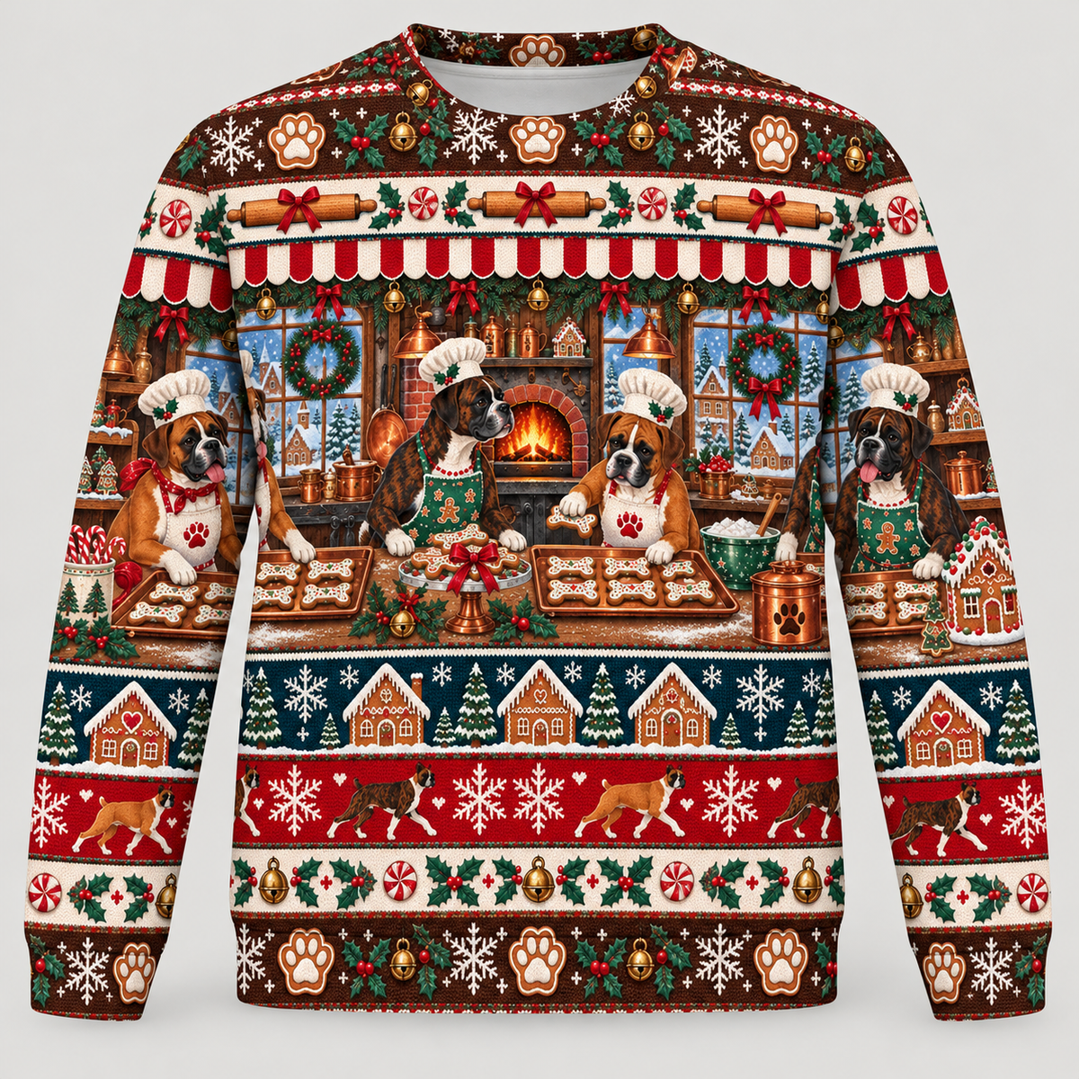 Boxer Christmas Ugly Sweater – Gingerbread Bakery