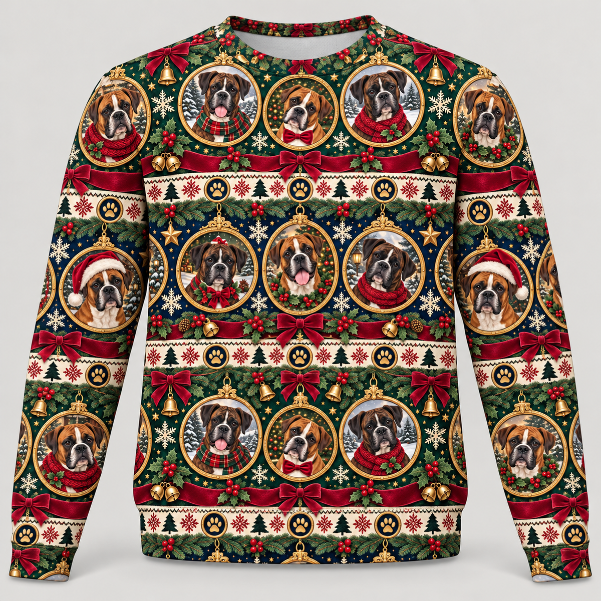 Boxer Christmas Ugly Sweater – Ornament Portraits