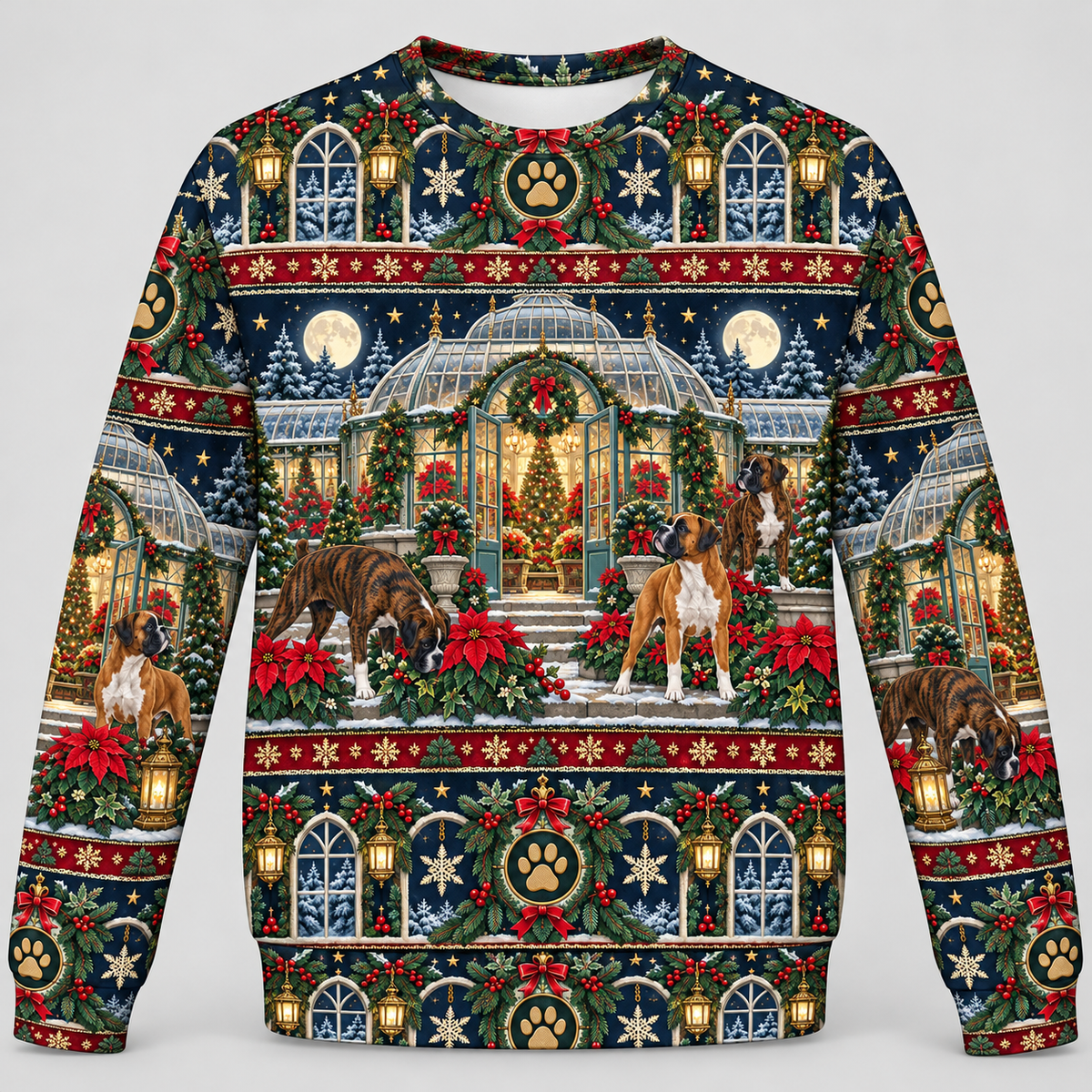 Boxer Christmas Ugly Sweater – Poinsettia Greenhouse