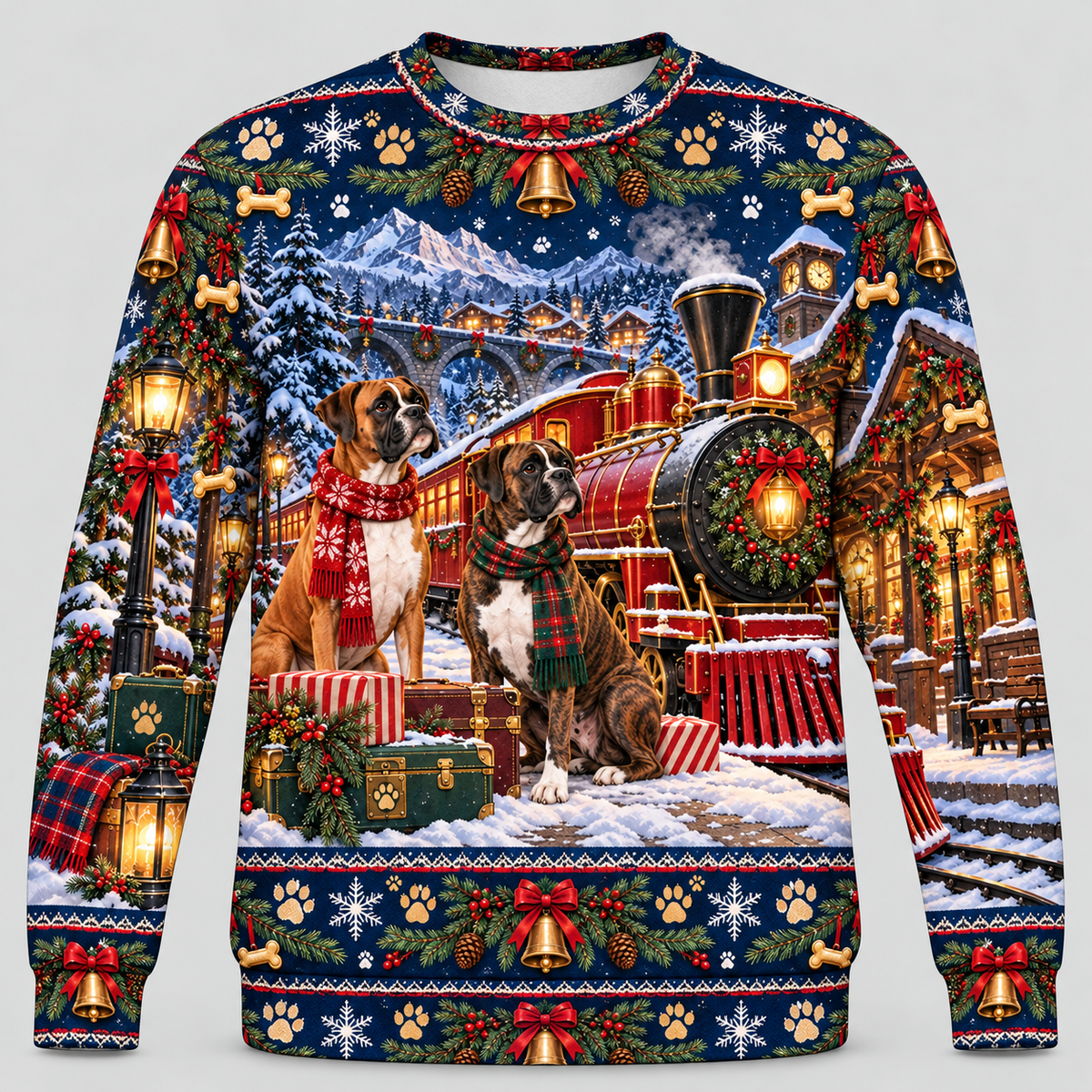 Boxer Christmas Ugly Sweater – Polar Train Depot