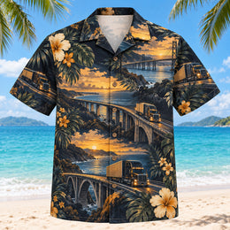 Bridge Crossing Truck Driver Hawaiian Shirt
