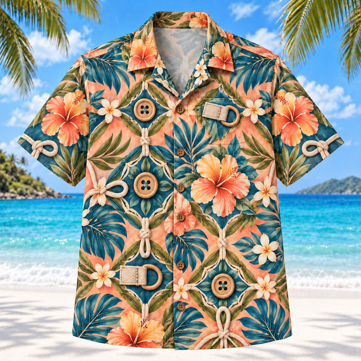 Button Practice Sunset Occupational Therapist Hawaiian Shirt