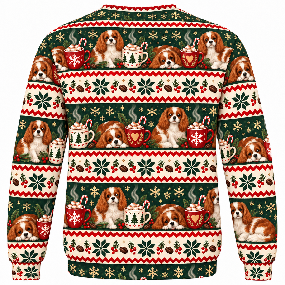 Cavalier Christmas Cocoa Ugly Sweater back