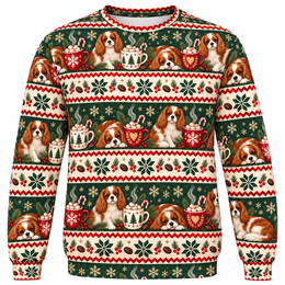 Cavalier King Charles Spaniel Christmas Cocoa All Over Print Ugly Sweater