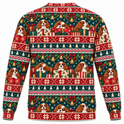 Cavalier King Charles Spaniel Christmas gift boxes Ugly Sweater back view