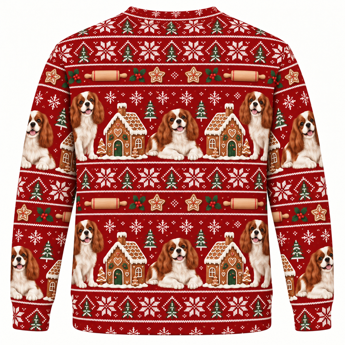 Cavalier Christmas Gingerbread Ugly Sweater back