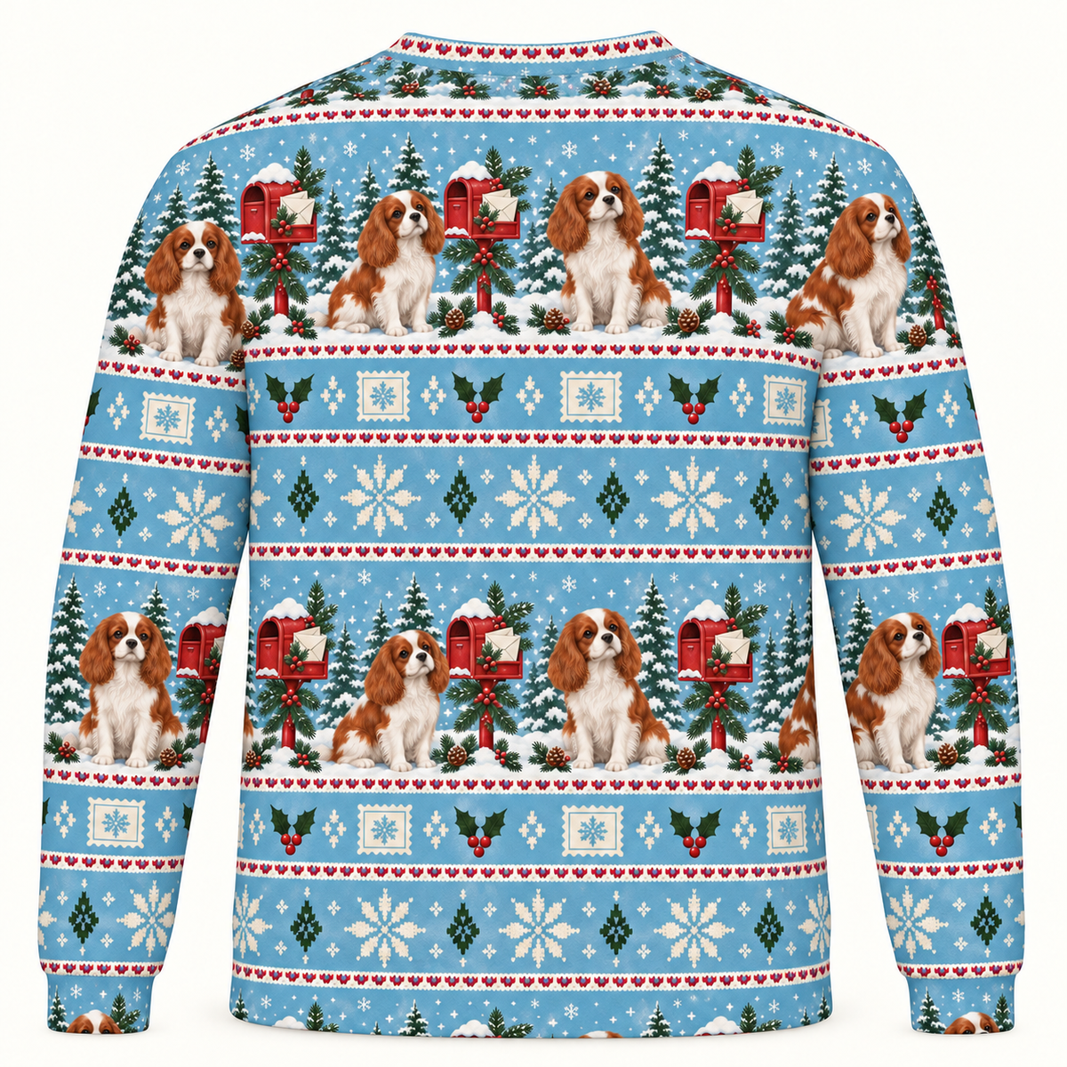 Cavalier Christmas Mail Ugly Sweater back