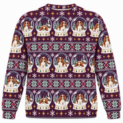 Cavalier King Charles Spaniel Christmas snow globes Ugly Sweater back view