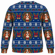 Cavalier Christmas Wreaths Ugly Sweater back