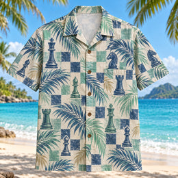 Checker Palm Chess Hawaiian Shirt