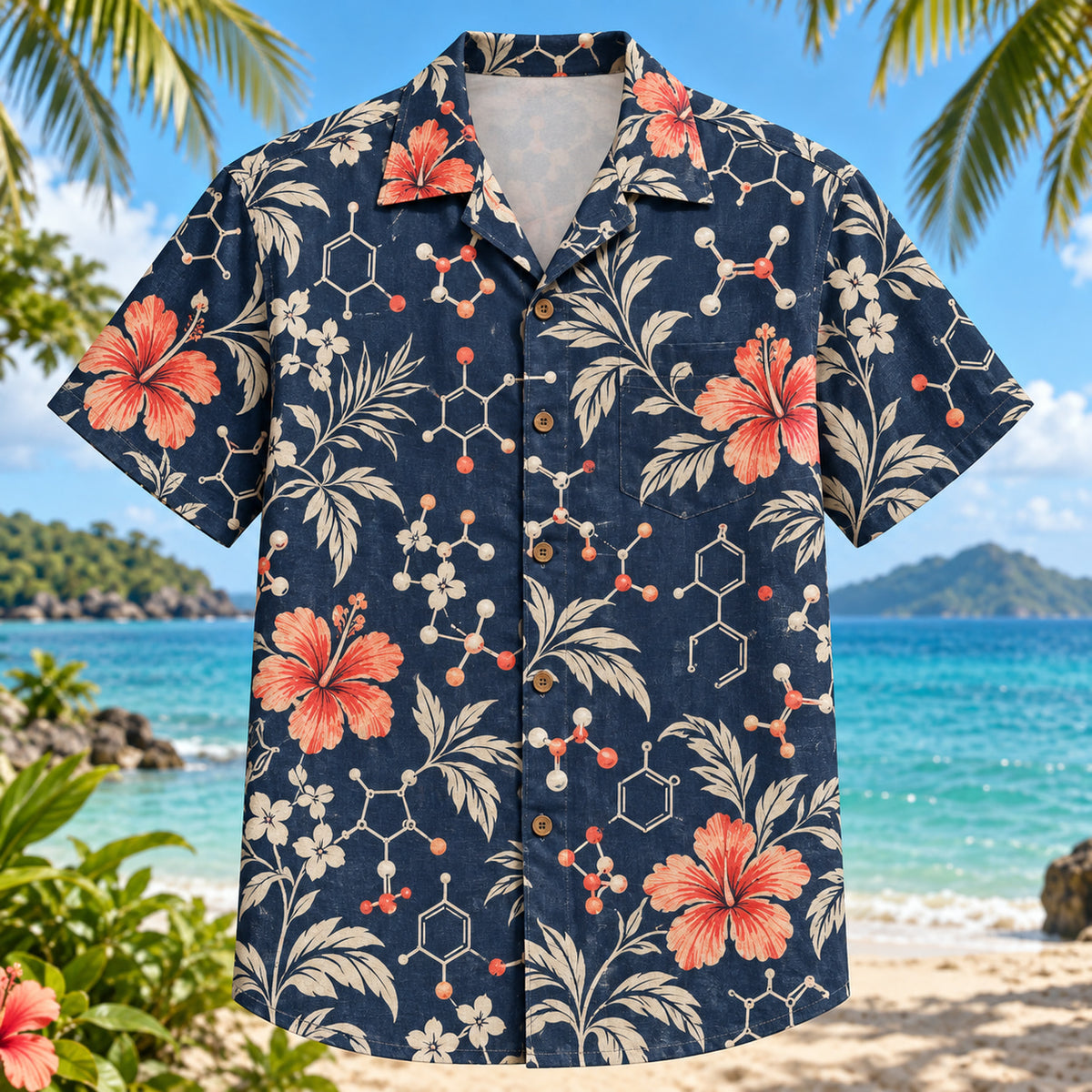 Chemistry Grid Chemistry Hawaiian Shirt