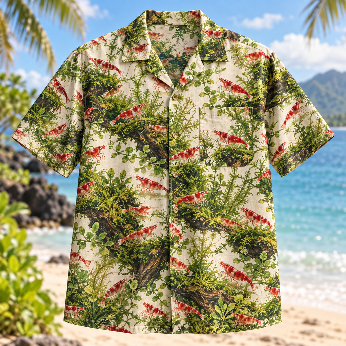 Cherry Shrimp Moss Freshwater Aquarium Hawaiian Shirt