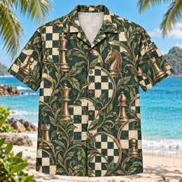 Chessboard Vines Chess Hawaiian Shirt
