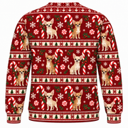Chihuahua Candy Cane Christmas ugly sweater back view