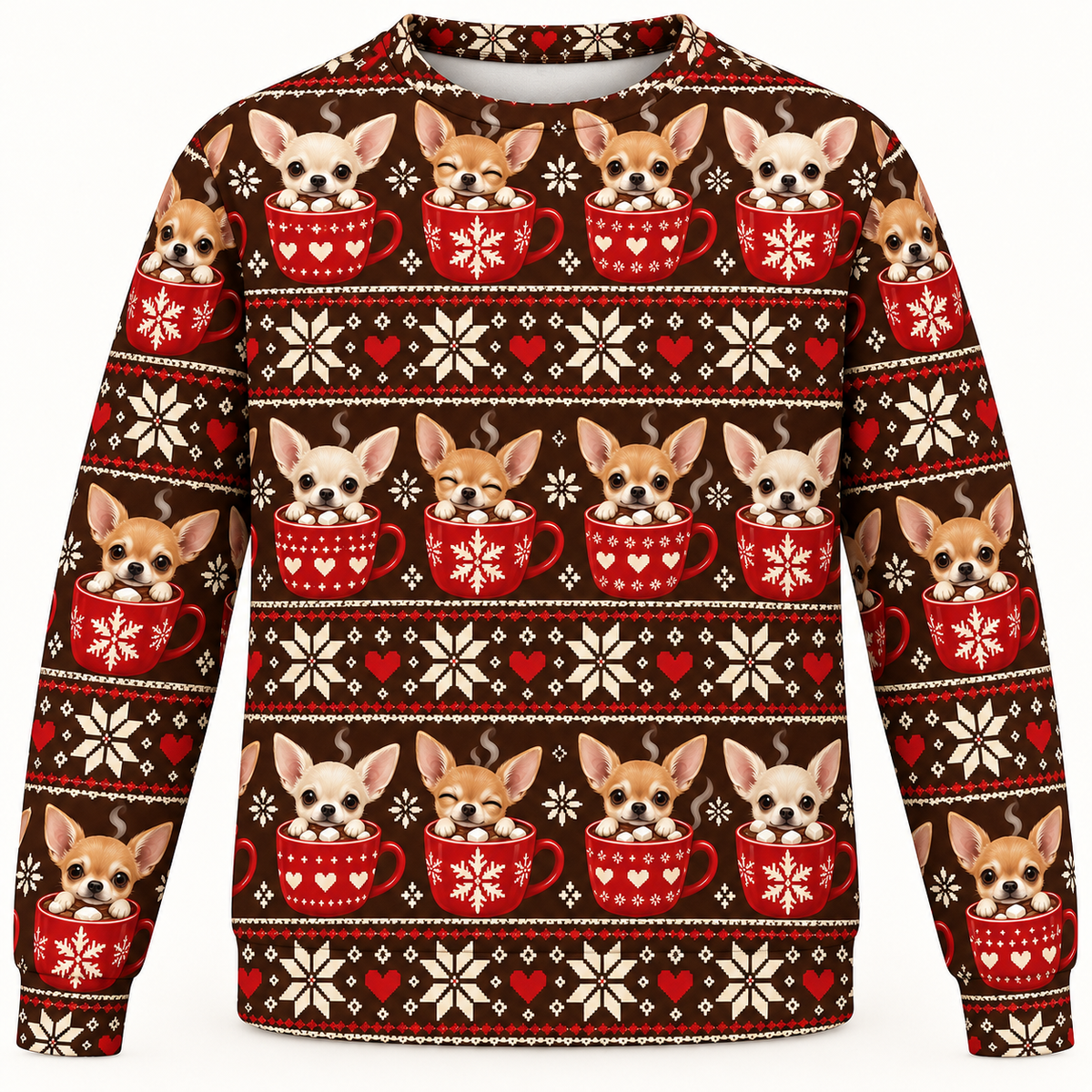 Chihuahua Cocoa ugly sweater front