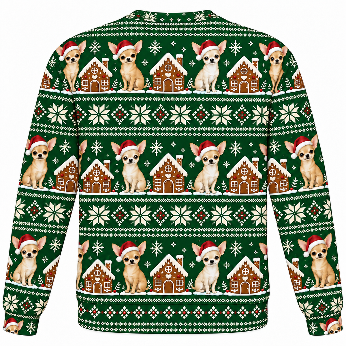 Chihuahua Gingerbread ugly sweater back