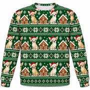 Chihuahua Gingerbread ugly sweater front
