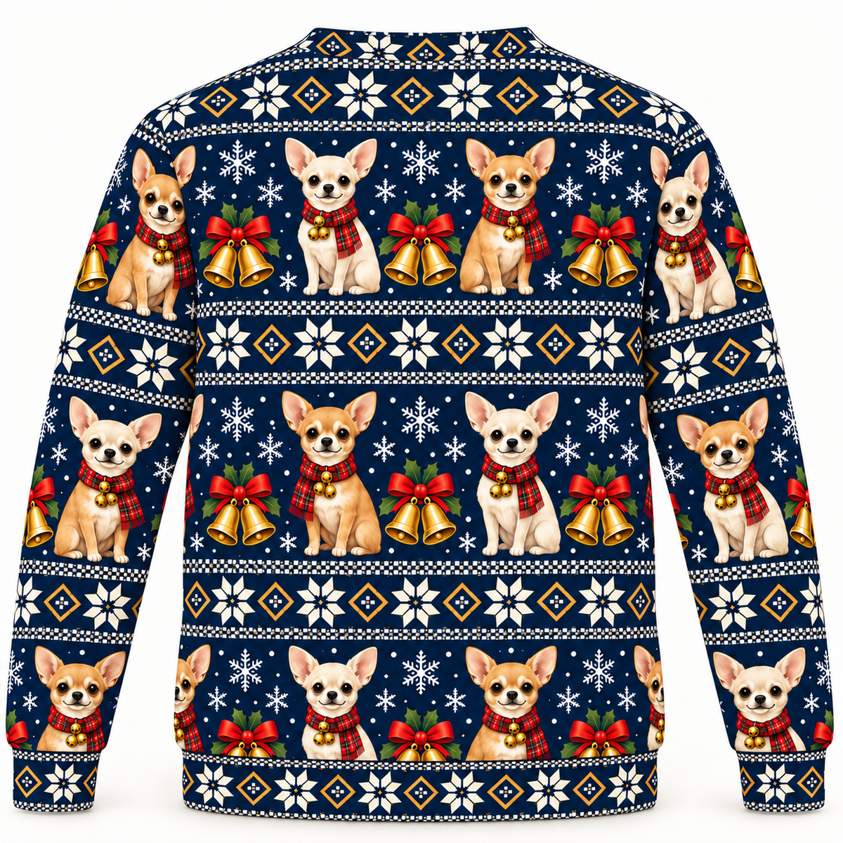 Chihuahua Jingle Bells ugly sweater back