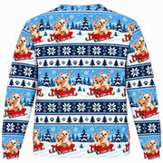 Chihuahua Snowy Sled ugly sweater back