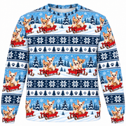 Chihuahua Snowy Sled ugly sweater front