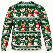 Chihuahua Snowman Friends ugly sweater back