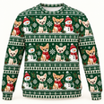 Chihuahua Snowman Friends Christmas All Over Print Ugly Sweater