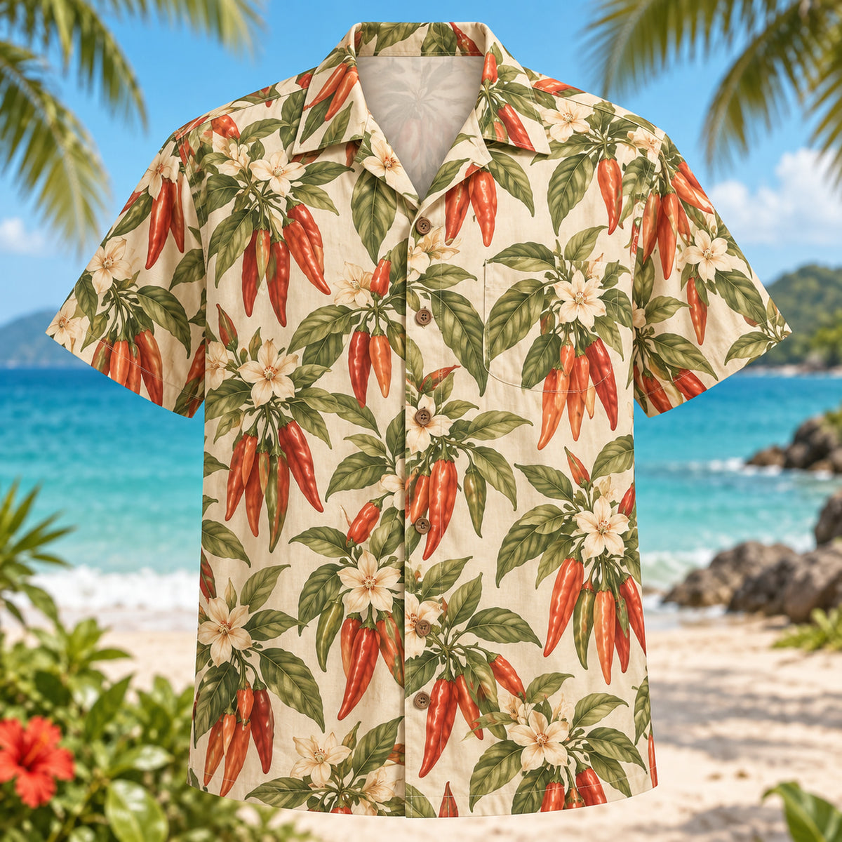 Chili Flower Chili Pepper Hawaiian Shirt