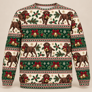 Chocolate Labrador Jingle Bells Ugly Sweater front