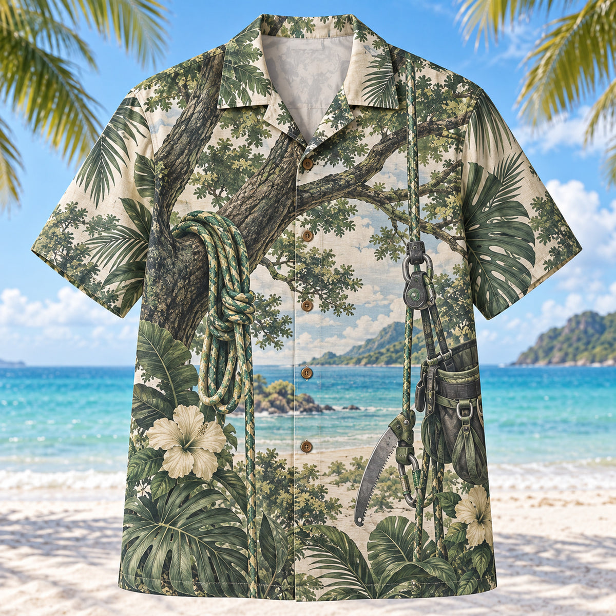 Climbing Rope Arborist Hawaiian Shirt