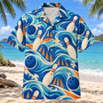 Coastal Lane Waves Bowling Hawaiian Shirt