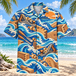Coastal Waves Carpenter Hawaiian Shirt