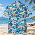 Coastal Waves Cycling Hawaiian Shirt