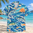 Coastal Waves Saltwater Fishing Hawaiian Shirt