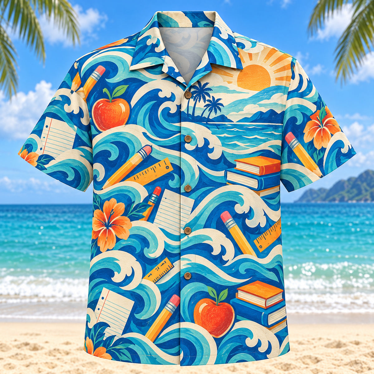 Coastal Waves Teacher Hawaiian Shirt