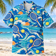 Coastal Waves Tennis Hawaiian Shirt