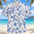 Cockatiel Blue Sketch Parrot Hawaiian Shirt