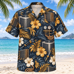 Coil Fin HVAC Hawaiian Shirt