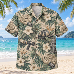 Coiled Hose Firefighter Hawaiian Shirt