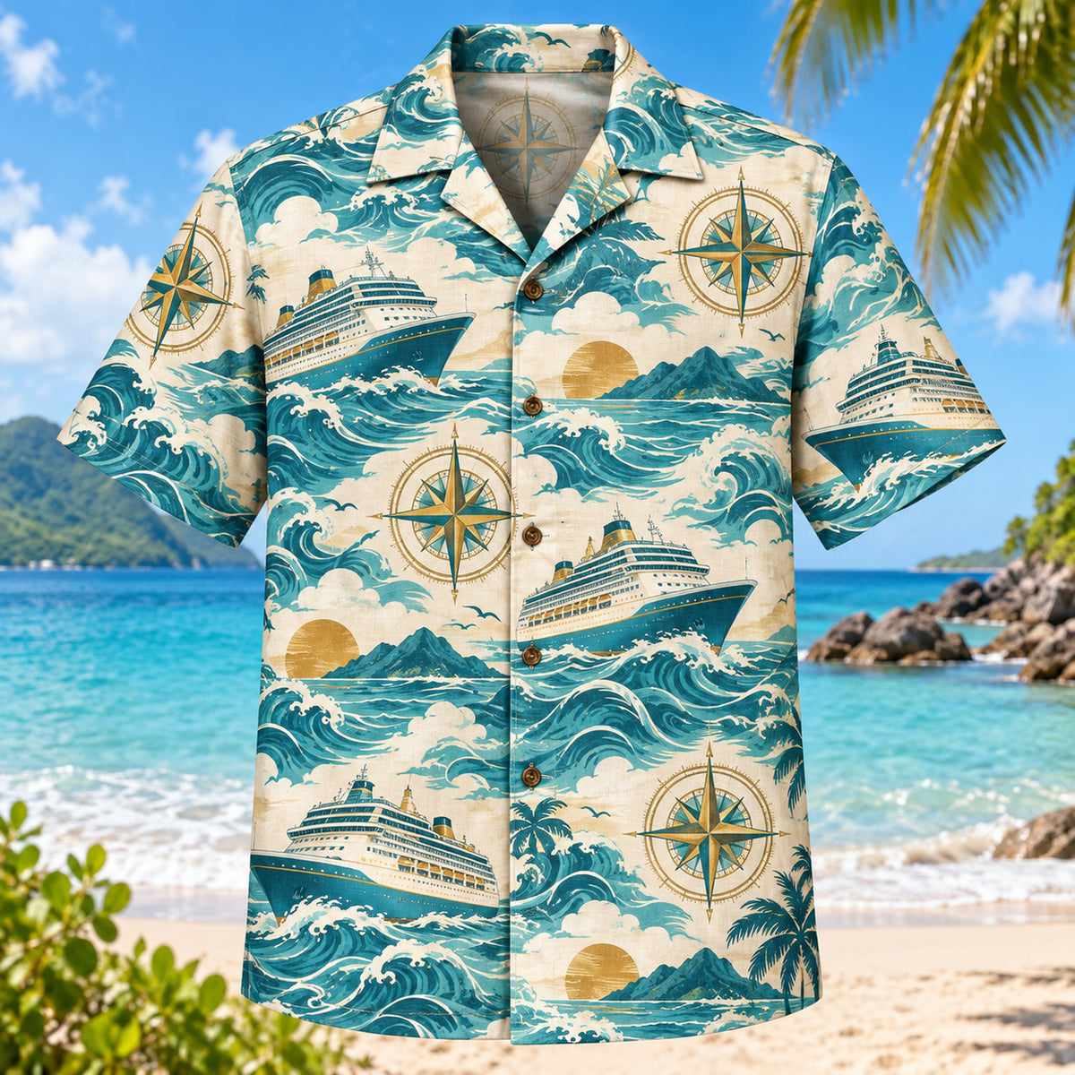 Compass Coast Cruise Travel Hawaiian Shirt