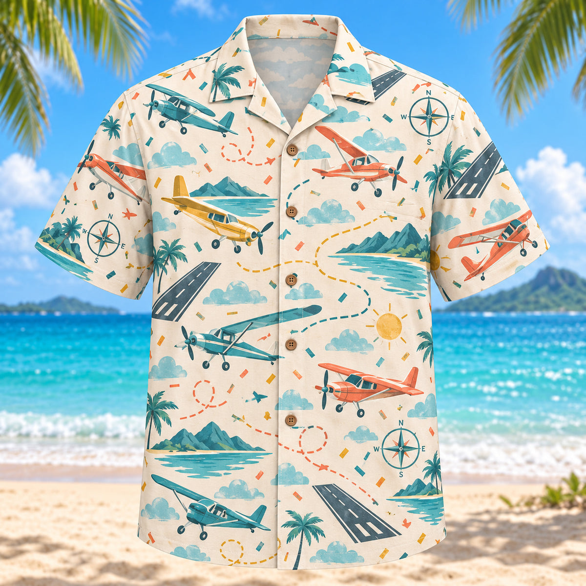 Confetti Pilot and Aviation Hawaiian Shirt