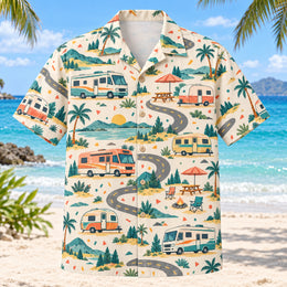 Confetti RV and Travel Trailer Hawaiian Shirt