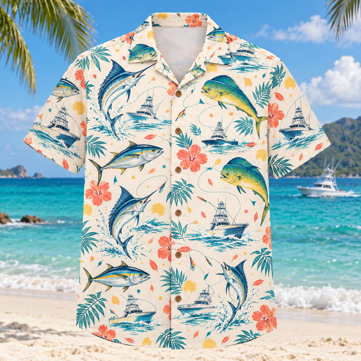 Confetti Saltwater Fishing Hawaiian Shirt