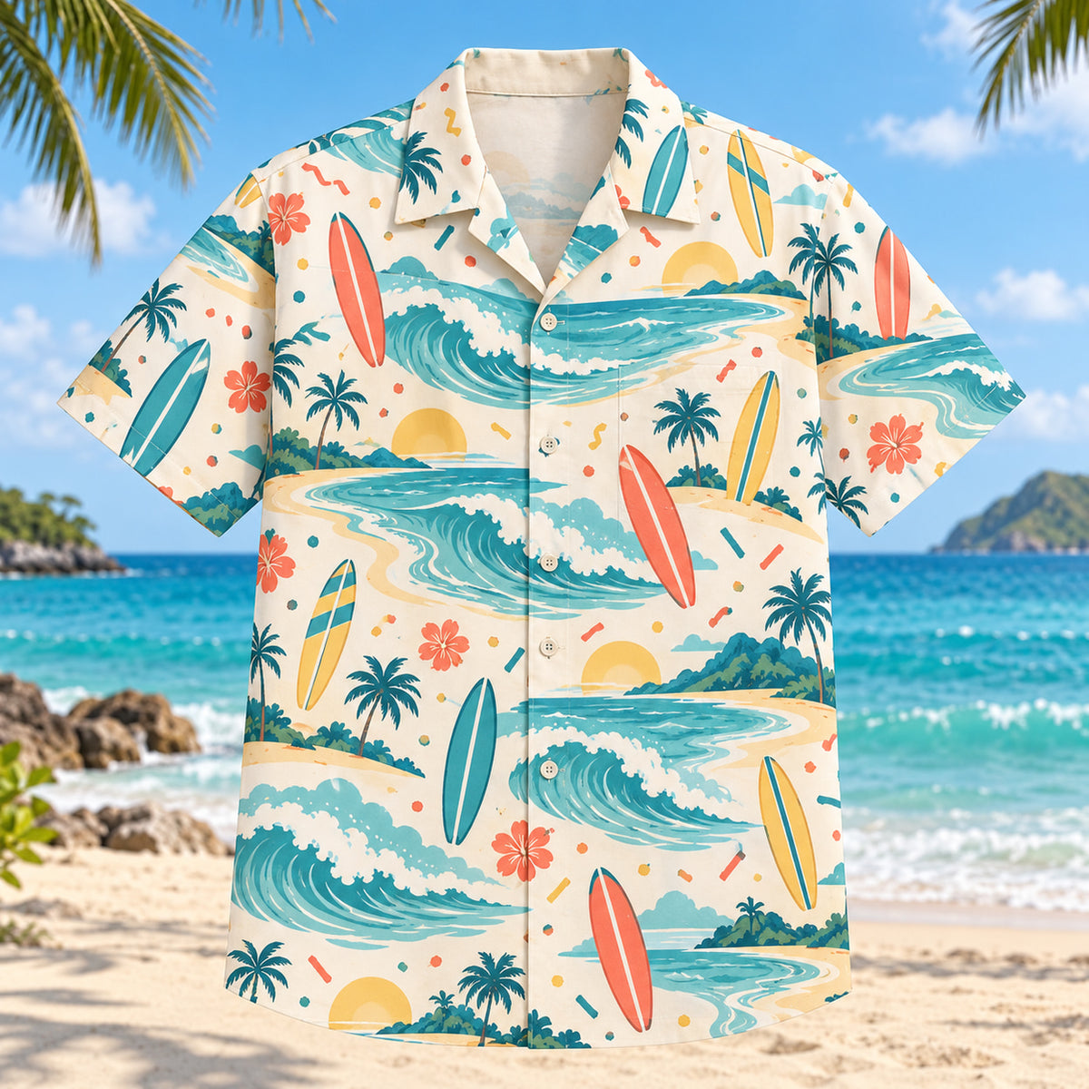 Confetti Surfing Hawaiian Shirt
