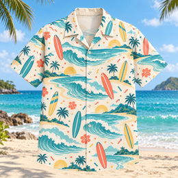 Confetti Surfing Hawaiian Shirt