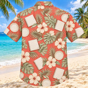 Back view of Consultation Coast Coral Sage Registered Dietitian Hawaiian Shirt with matching artwork in soft coral, sage, cream
