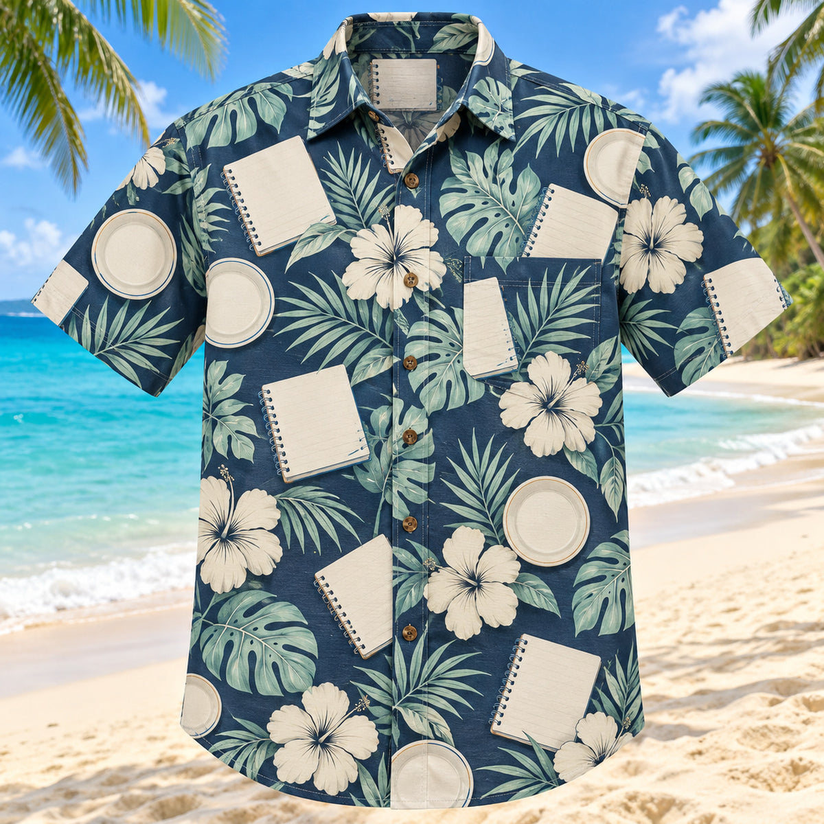 Consultation Coast Navy Cream Registered Dietitian Hawaiian Shirt