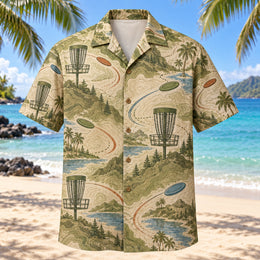 Contour Map Disc Golf Hawaiian Shirt
