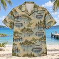 Contour Map Pontoon Boating Hawaiian Shirt